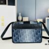 Large 30 Montaigne East-West Handbag in Denim Dior Oblique Jacquard