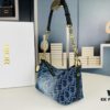Diorstar Hobo Chain Bag in Blue Denim Dior Oblique Jacquard