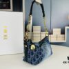 Diorstar Hobo Chain Bag in Blue Denim Dior Oblique Jacquard