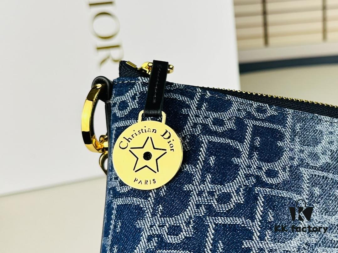 Diorstar Hobo Chain Bag in Blue Denim Dior Oblique Jacquard