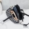 Small Size with Black Dior Saddle Bag with Silver Buckle in Box