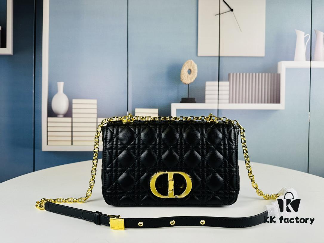 Medium Dior Caro Bag in Caramel Beige Calfskin with Cannage Stitching