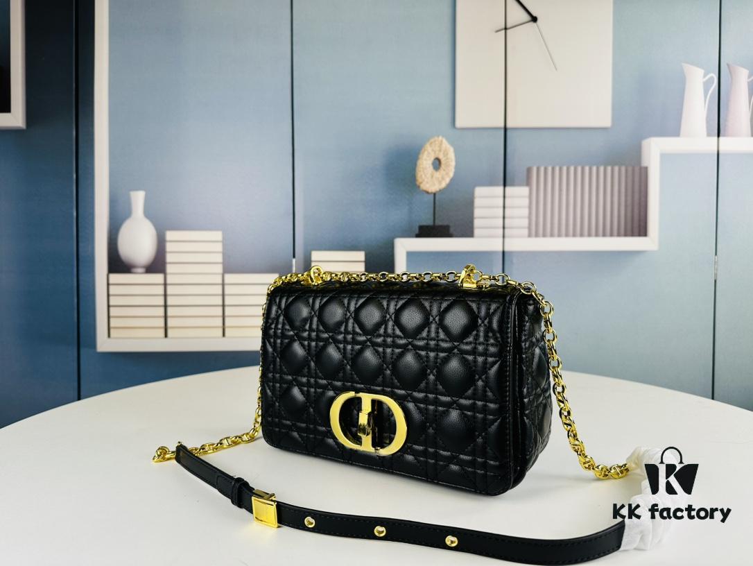 Medium Dior Caro Bag in Caramel Beige Calfskin with Cannage Stitching