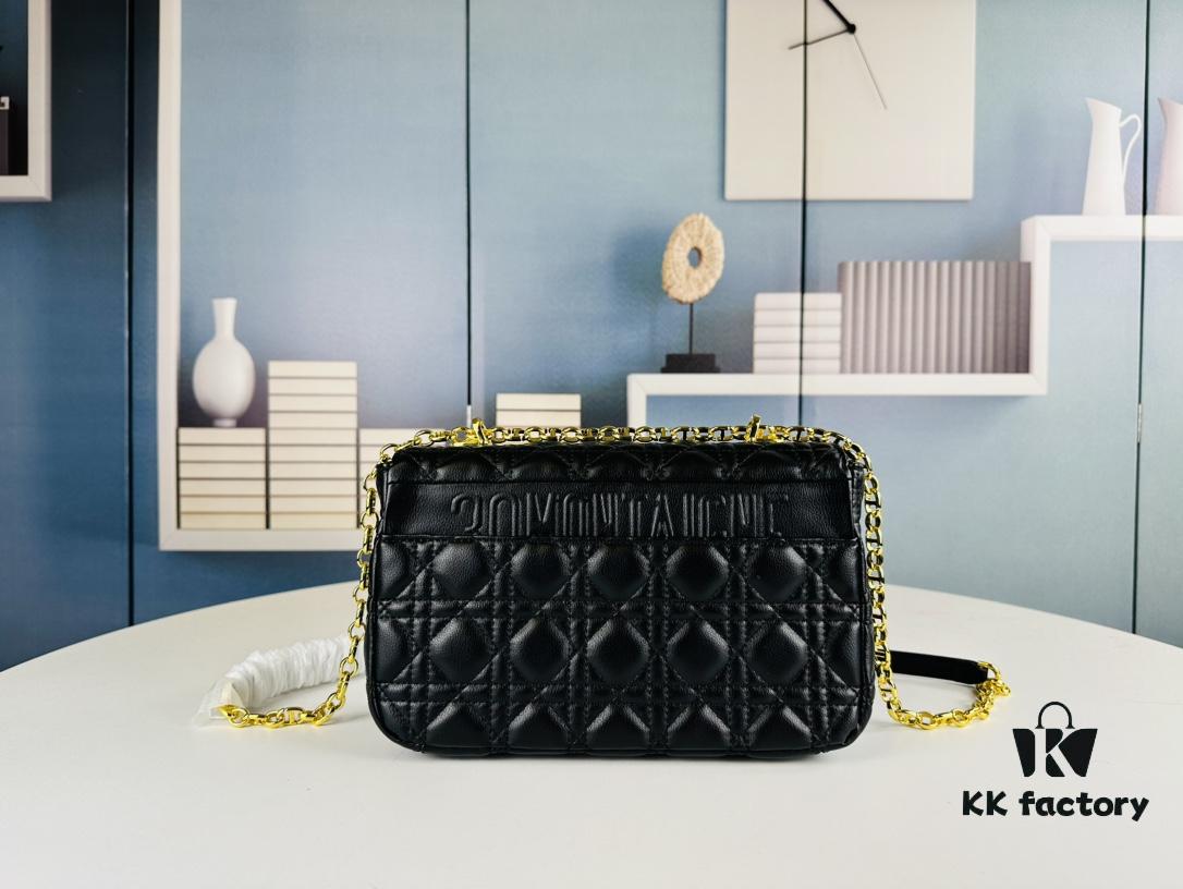 Medium Dior Caro Bag in Caramel Beige Calfskin with Cannage Stitching