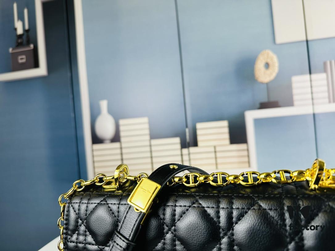 Medium Dior Caro Bag in Caramel Beige Calfskin with Cannage Stitching