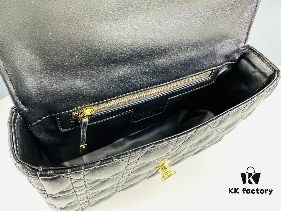 Medium Dior Caro Bag in Caramel Beige Calfskin with Cannage Stitching