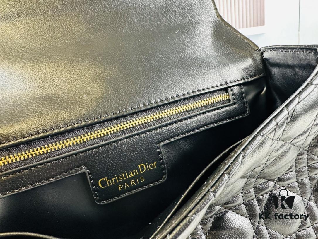 Medium Dior Caro Bag in Caramel Beige Calfskin with Cannage Stitching