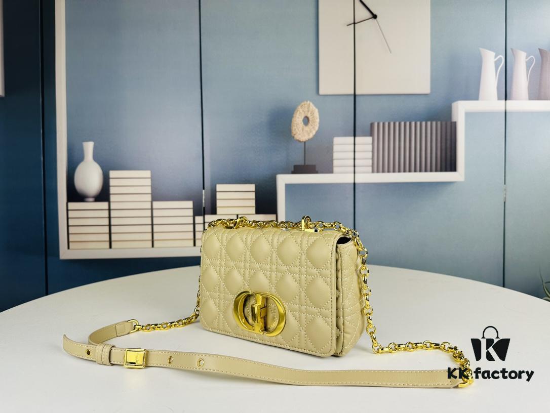 Dior Caro Mini Bag in Caramel Beige Calfskin with Cannage Stitching