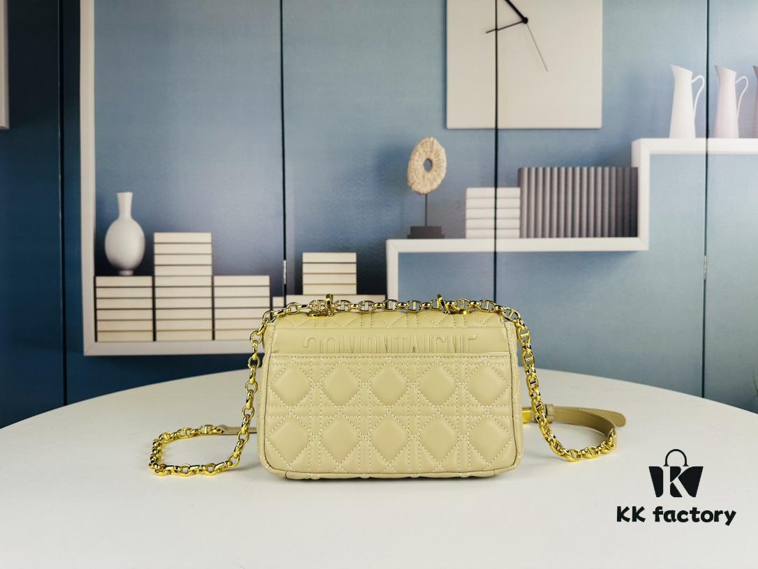 Dior Caro Mini Bag in Caramel Beige Calfskin with Cannage Stitching