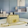 Dior Caro Mini Bag in Caramel Beige Calfskin with Cannage Stitching