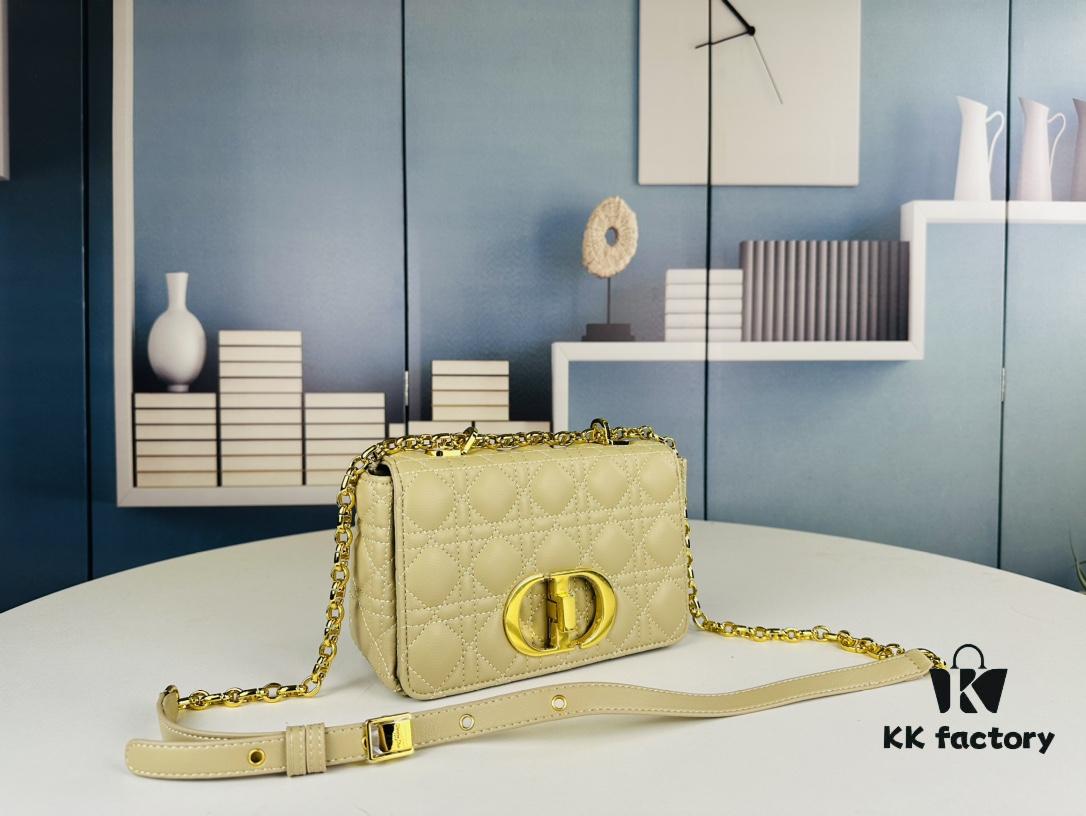 Dior Caro Mini Bag in Caramel Beige Calfskin with Cannage Stitching