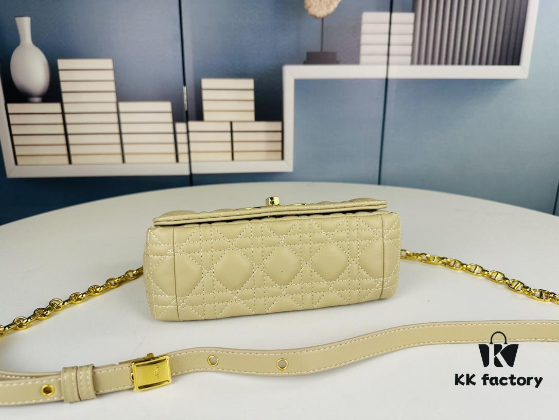 Dior Caro Mini Bag in Caramel Beige Calfskin with Cannage Stitching