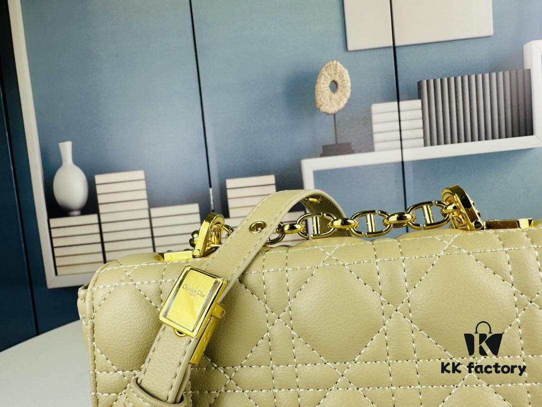 Dior Caro Mini Bag in Caramel Beige Calfskin with Cannage Stitching