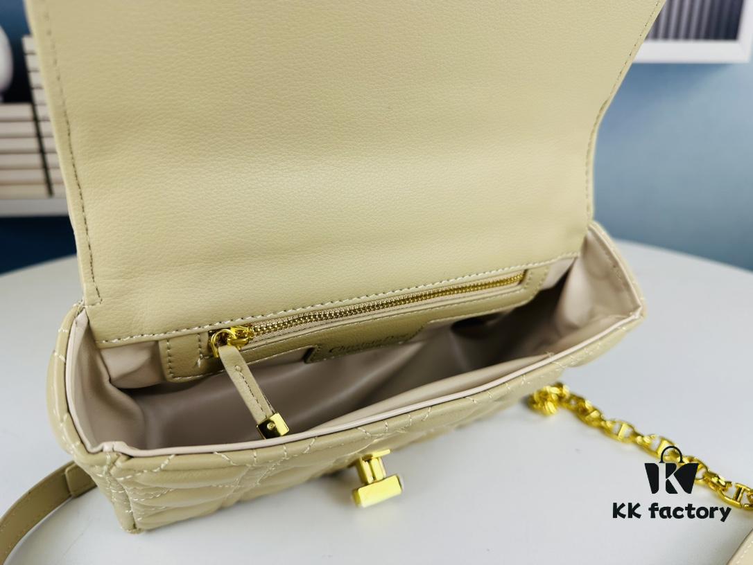 Dior Caro Mini Bag in Caramel Beige Calfskin with Cannage Stitching