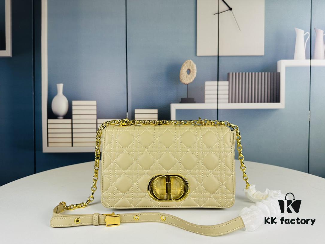 Dior Caro Medium Handbag in Caramel Beige Calfskin with Cannage Stitching