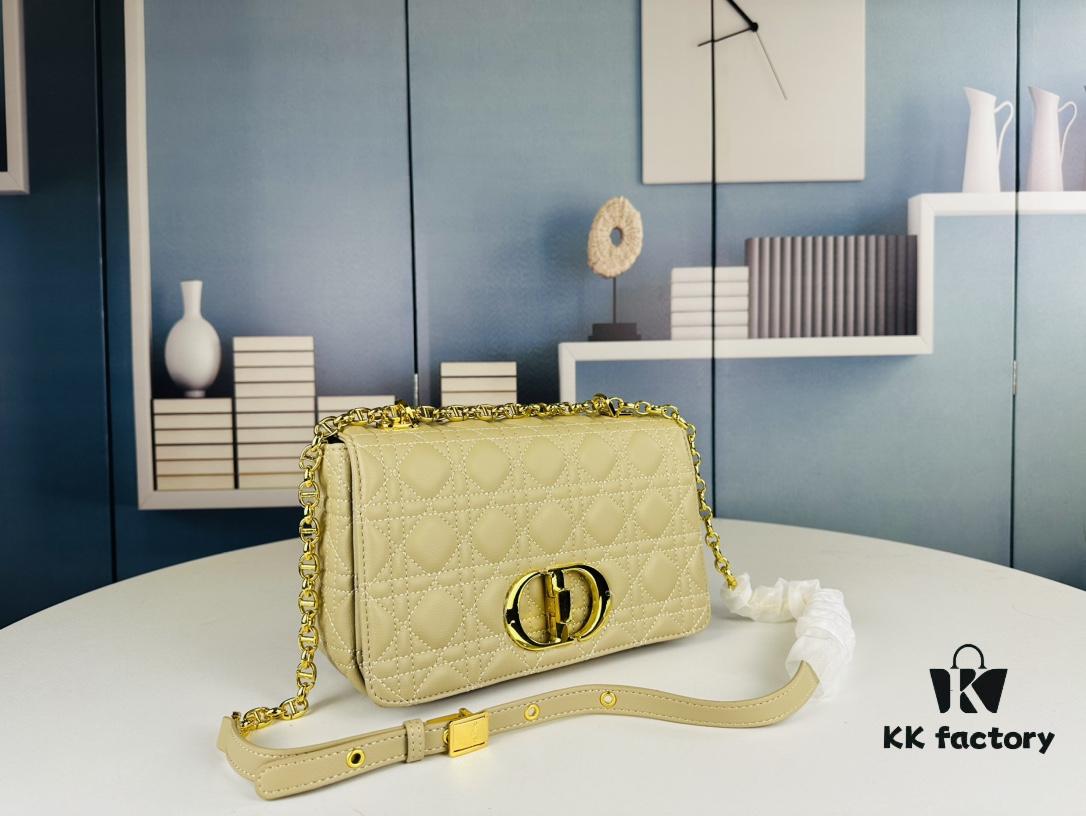 Dior Caro Medium Handbag in Caramel Beige Calfskin with Cannage Stitching