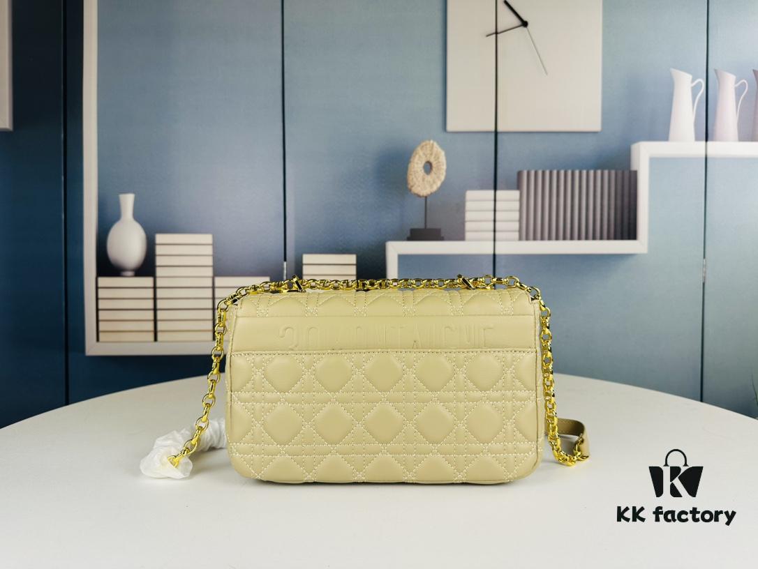 Dior Caro Medium Handbag in Caramel Beige Calfskin with Cannage Stitching