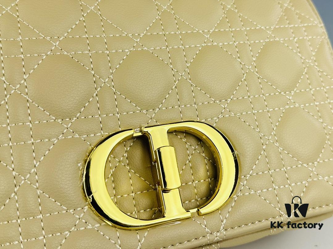 Dior Caro Medium Handbag in Caramel Beige Calfskin with Cannage Stitching