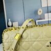 Large DIOR Caro Handbag in Caramel Beige Calfskin with Cannage Stitching