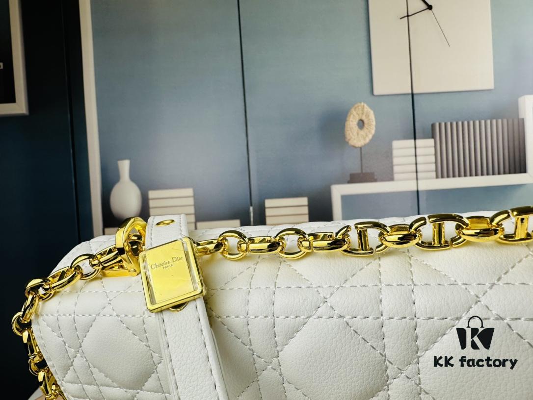 Medium Dior Caro Bag in Caramel Beige Calfskin Leather