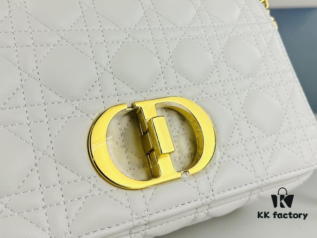 Medium Dior Caro Bag in Caramel Beige Calfskin Leather