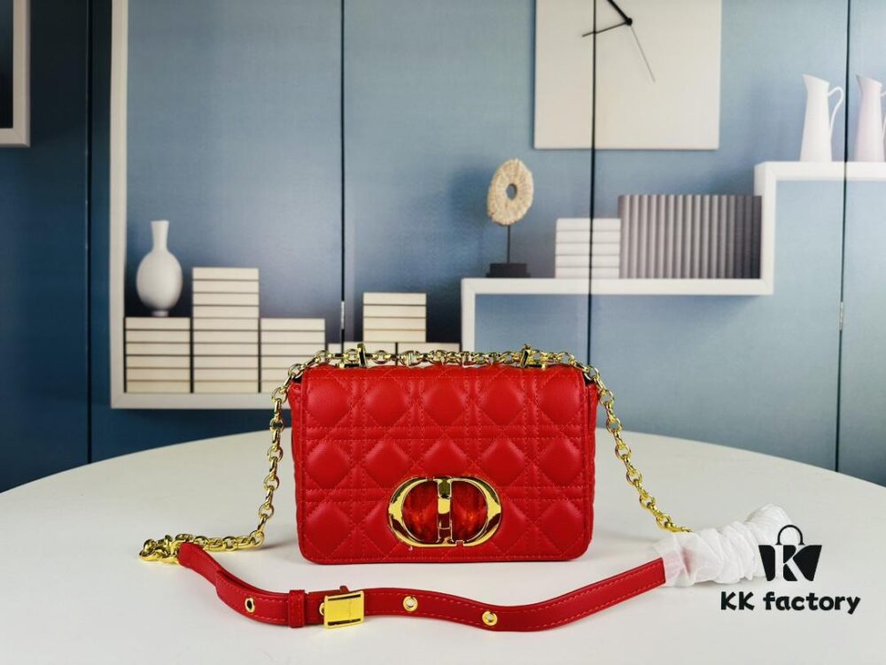 Dior Caro Small Handbag in Caramel Beige Calfskin with Cannage Stitching