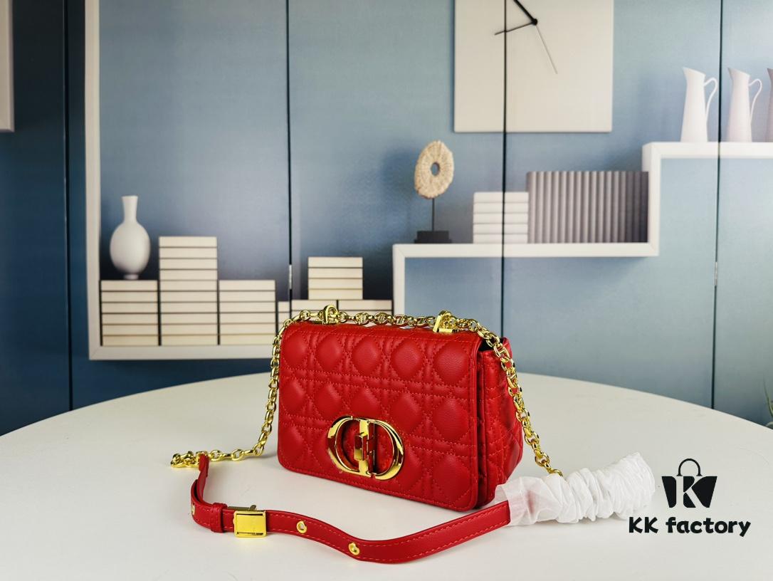 Dior Caro Small Handbag in Caramel Beige Calfskin with Cannage Stitching