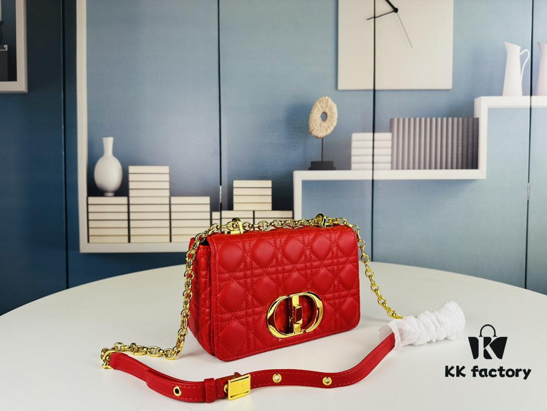 Dior Caro Small Handbag in Caramel Beige Calfskin with Cannage Stitching