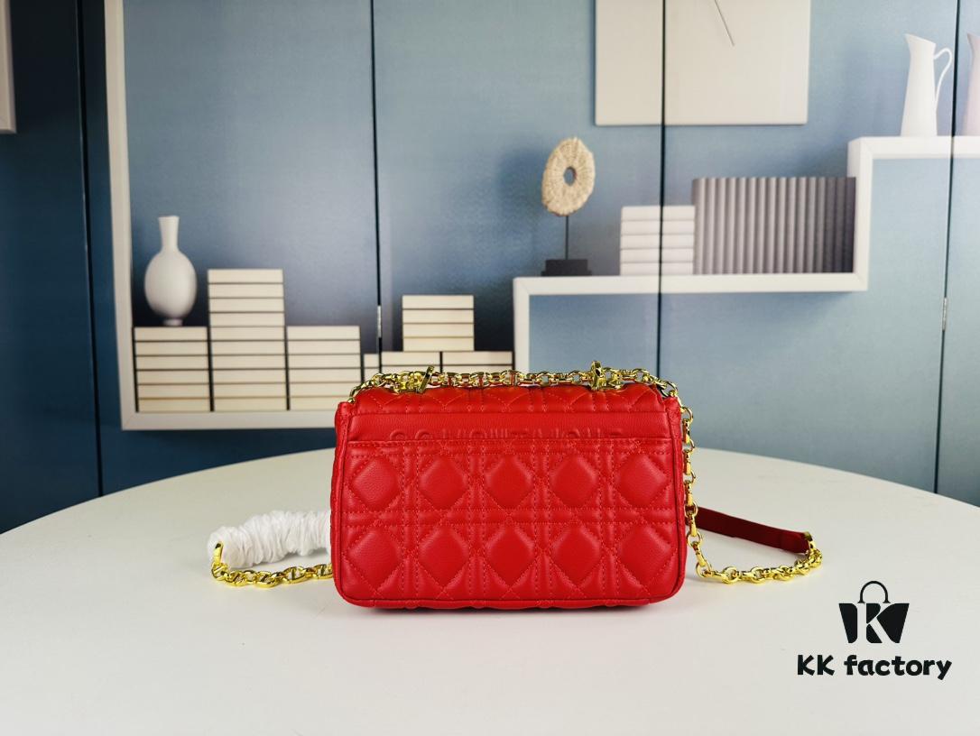 Dior Caro Small Handbag in Caramel Beige Calfskin with Cannage Stitching