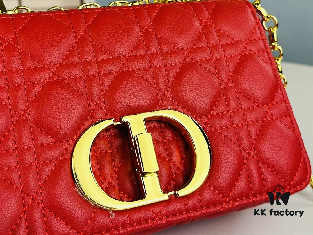 Dior Caro Small Handbag in Caramel Beige Calfskin with Cannage Stitching