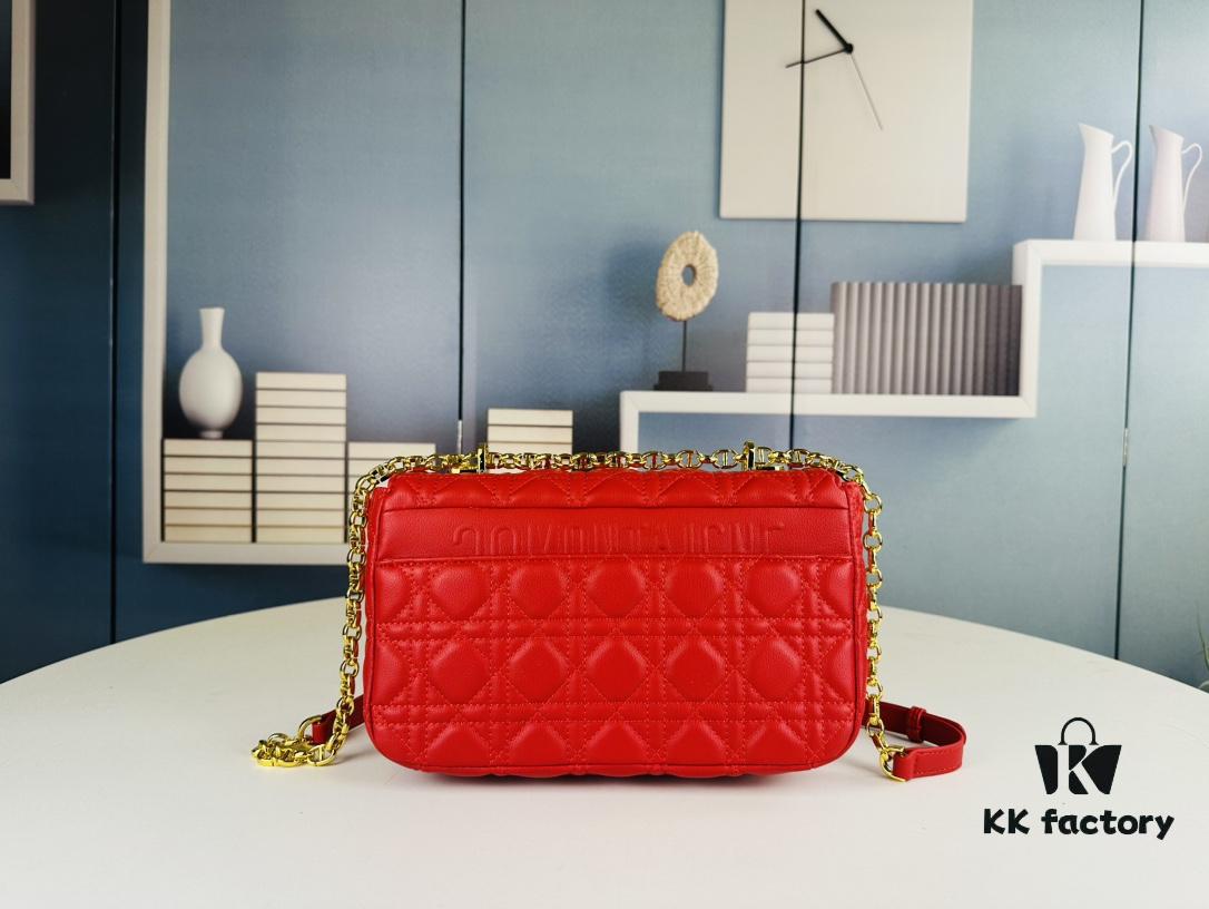 Medium Dior Caro Bag in Caramel Beige Calfskin with Cannage Stitching