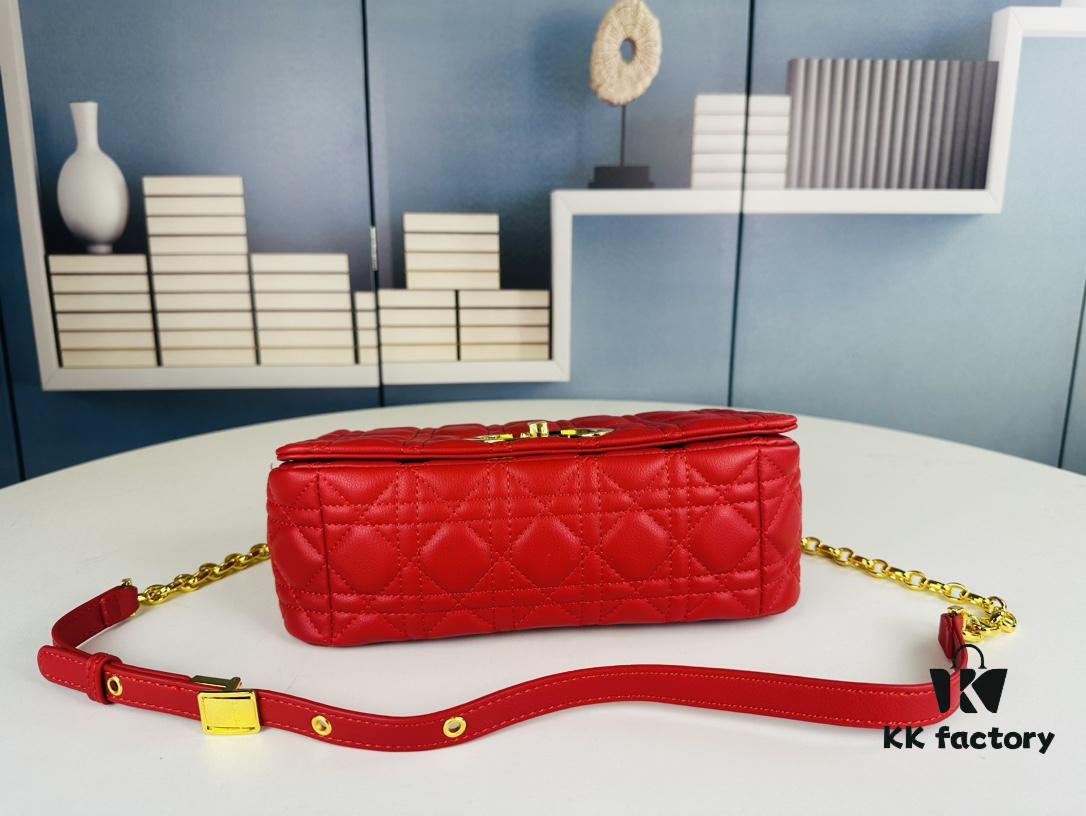 Medium Dior Caro Bag in Caramel Beige Calfskin with Cannage Stitching