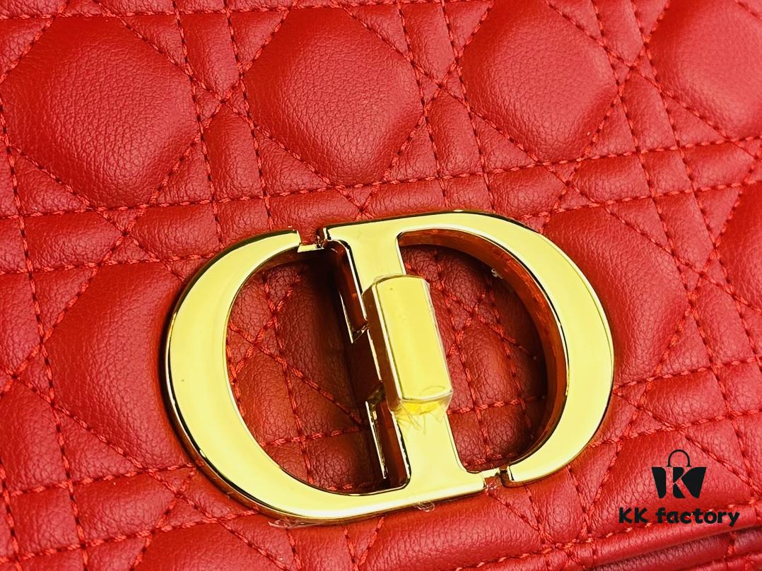 Medium Dior Caro Bag in Caramel Beige Calfskin with Cannage Stitching