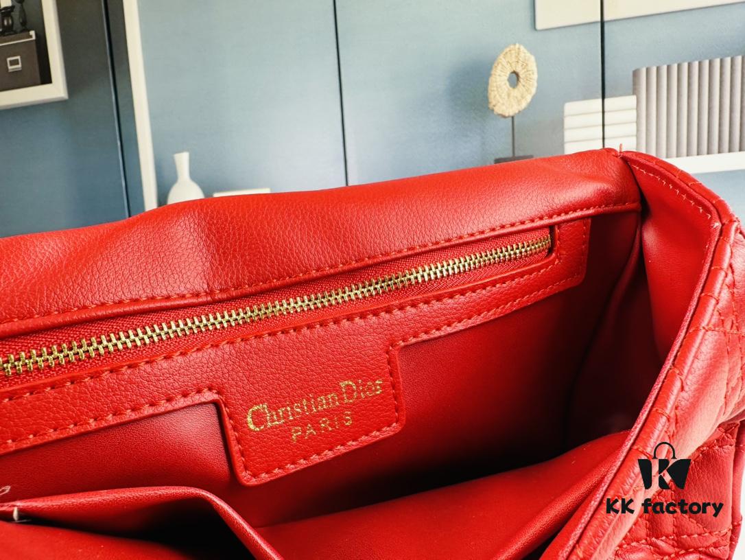 Medium Dior Caro Bag in Caramel Beige Calfskin with Cannage Stitching