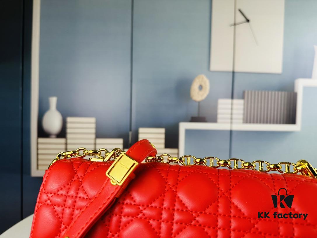 Dior Caro Large Leather Handbag in Caramel Beige