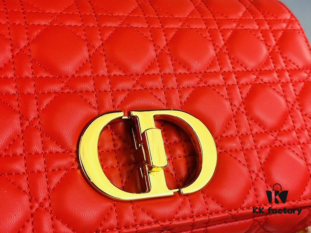 Dior Caro Large Leather Handbag in Caramel Beige