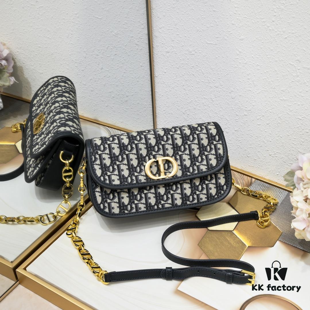 Upgraded Version with Box - Dior Bobby Bag, Retro Style Leather Texture, Sturdy Structure, Adjustable CD Enamel Chain