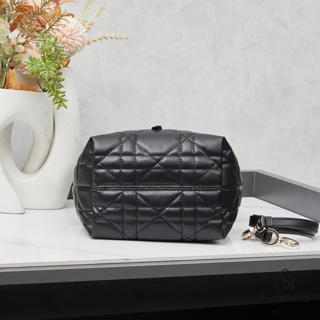 Dior Toujours Small Vertical Handbag in Black Calfskin Leather