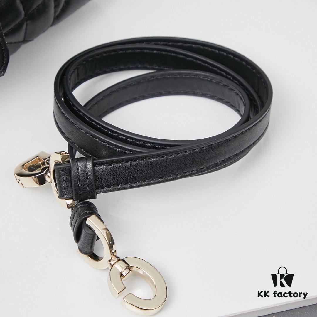 Dior Toujours Small Vertical Handbag in Black Calfskin Leather