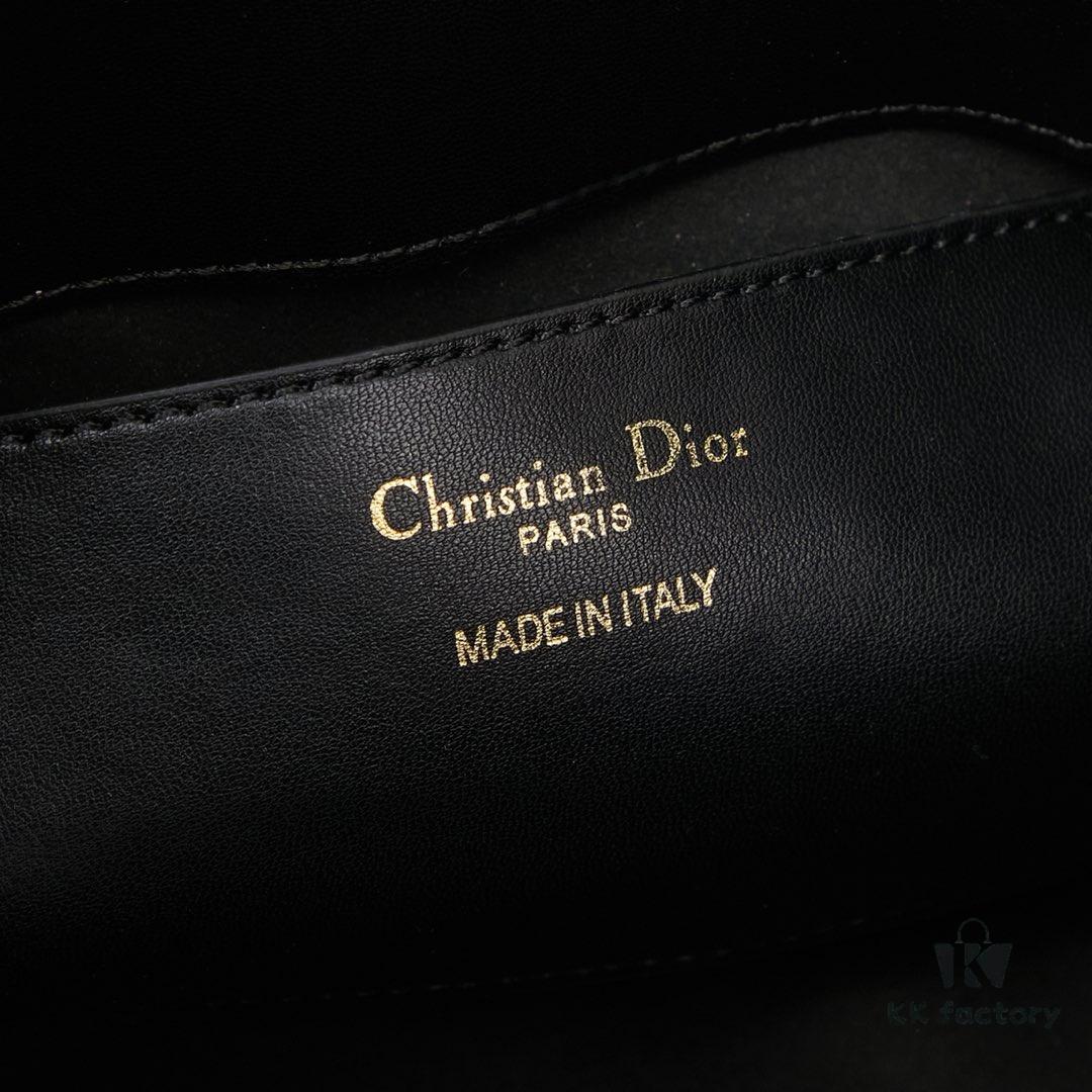 Dior Toujours Small Vertical Handbag in Black Calfskin Leather