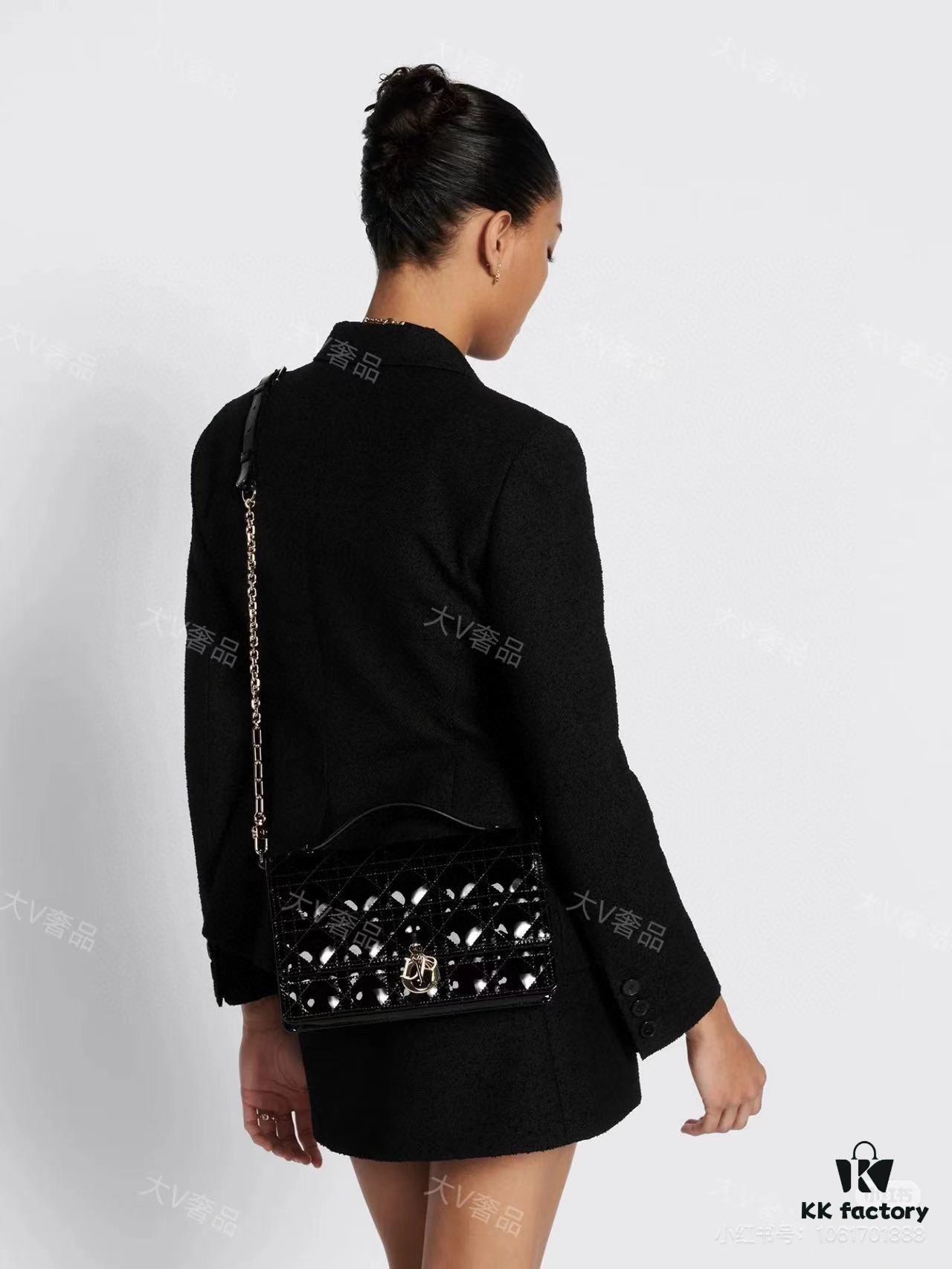 Lacquered Lady Dior Pearl Clutch Bag with Box