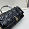 Lacquered Leather Lady Dior Pearl Clutch with Box