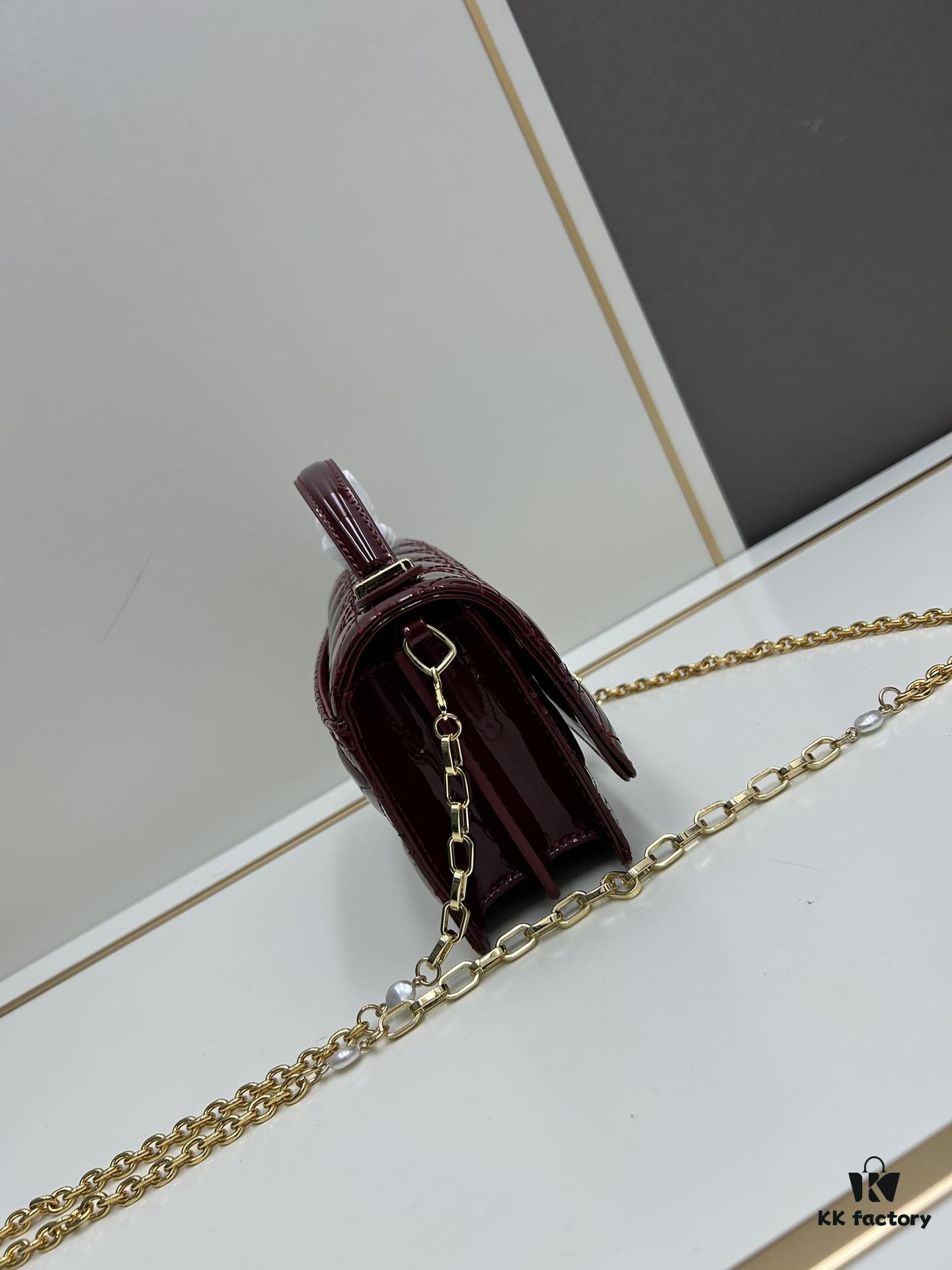 Lacquered Lady Dior Pearl Clutch Bag with Box