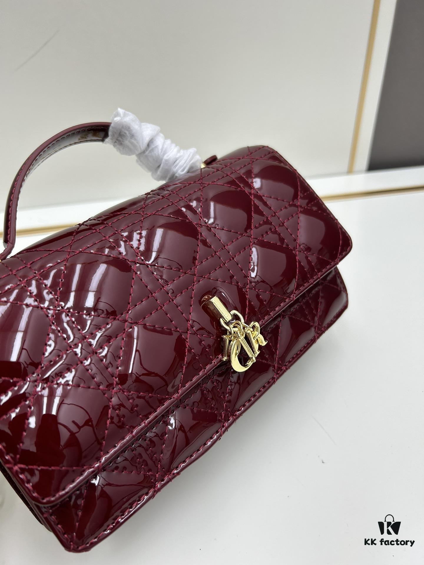 Lacquered Lady Dior Pearl Clutch Bag with Box