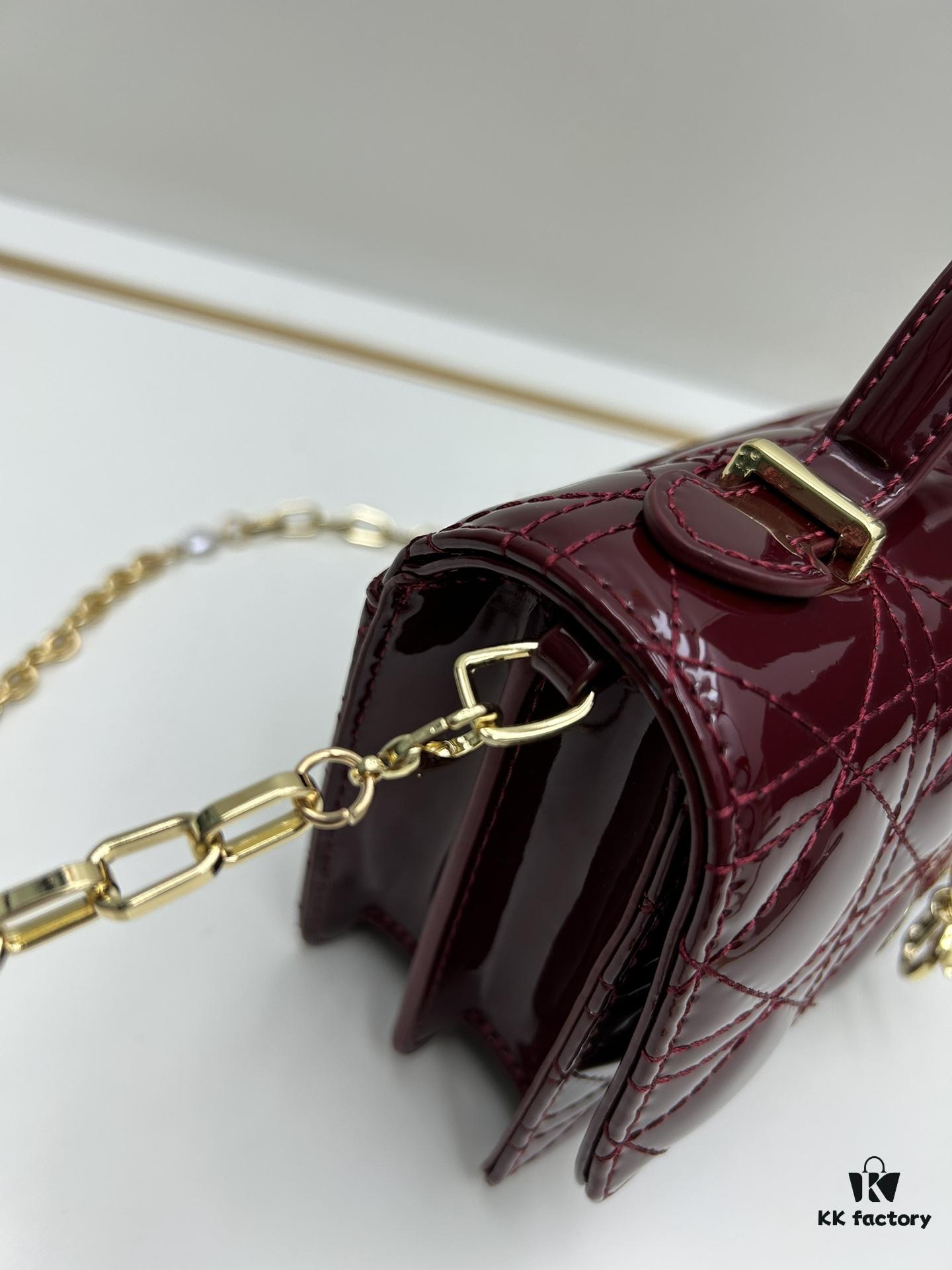 Lacquered Lady Dior Pearl Clutch Bag with Box