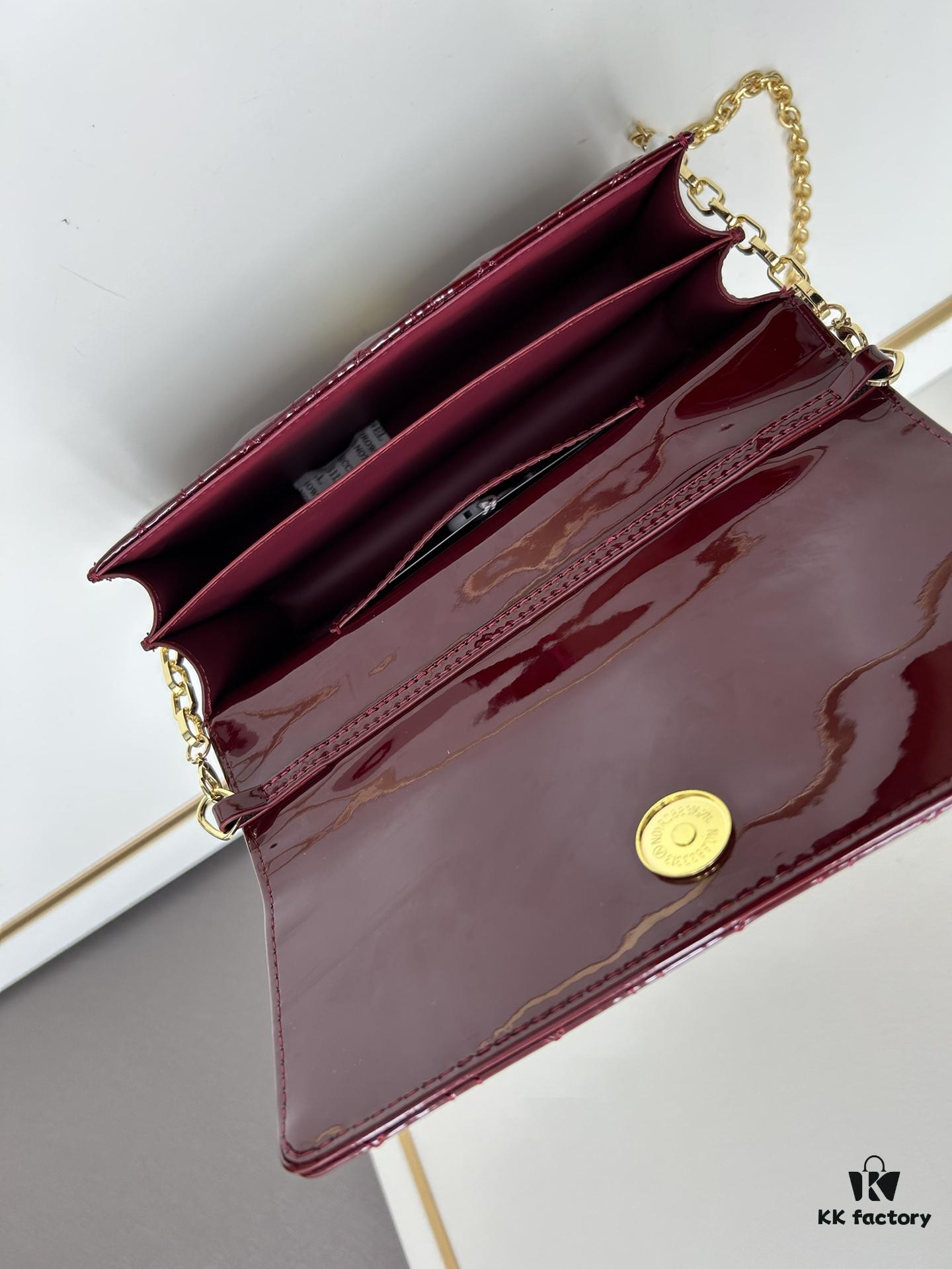 Lacquered Lady Dior Pearl Clutch Bag with Box