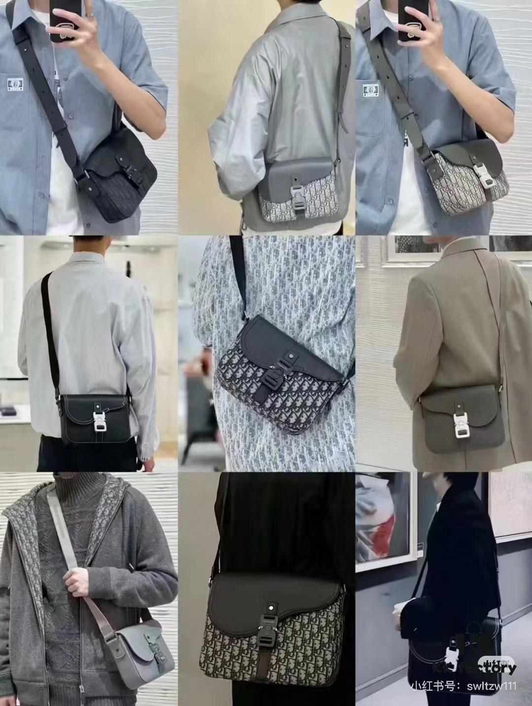 Box Included [Top Original Version] This mini saddle messenger bag is exquisitely stylish, crafted from black grained cowhide leather and adorned with a flap closure and 'DIOR' signature, highlighting the refined charm of the saddle design. Spacious interior compartments with a slip pocket accommodate daily essentials. Equipped with an adjustable leather shoulder strap for shoulder or crossbody wear.