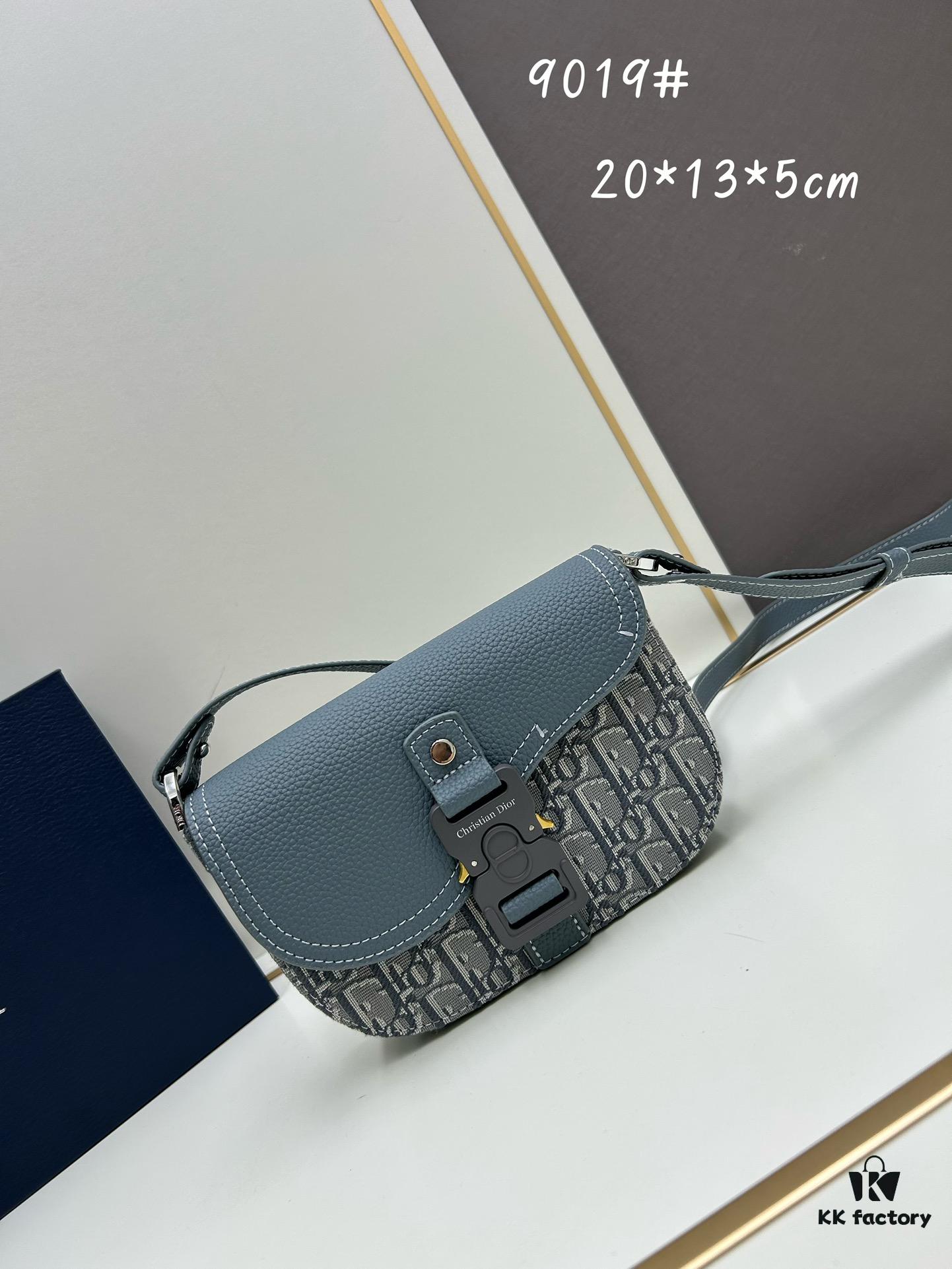 Dior Saddle Clutch with Shoulder Strap, Authentic Fabric Combined with Genuine Leather