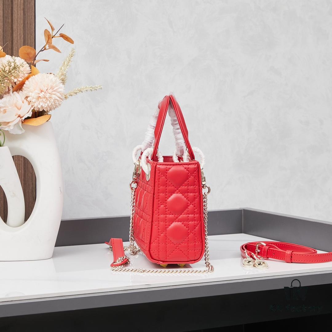 Lady Dior Small Three-Compartment Bag with Silk Scarf