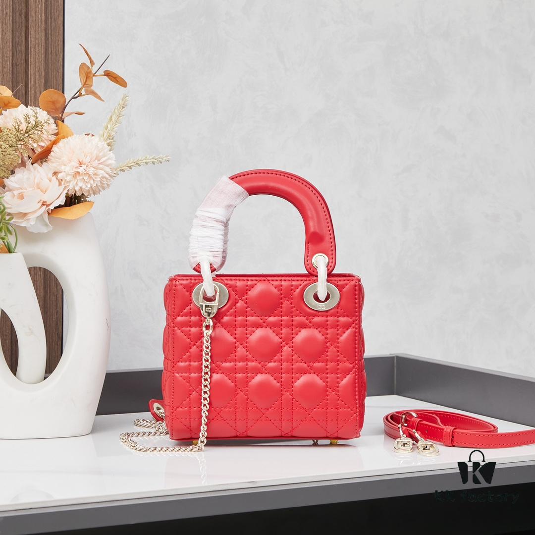 Lady Dior Small Three-Compartment Bag with Silk Scarf